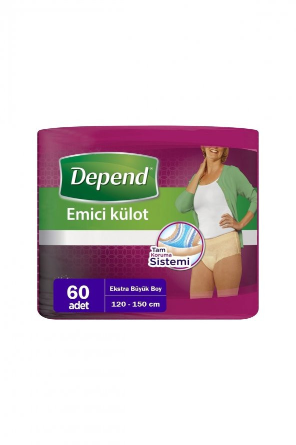Depend Emici Külot Xl (exstra Büyük Boy) 120 - 150 Cm 60 Adet ürün görseli 1