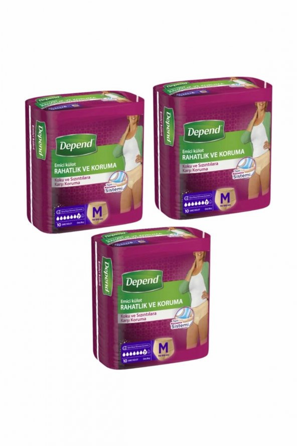 Depend Emici Külot 10'lu Orta Boy Kadın - 3'lü Paket ürün görseli 1