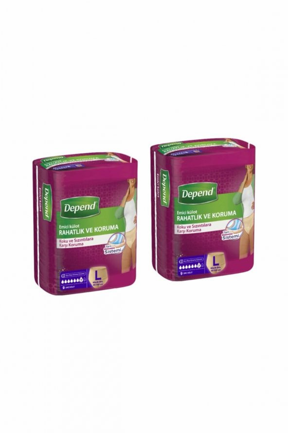 Depend Emici Külot 9'lu Büyük Boy Kadın 2'li Paket ürün görseli 1