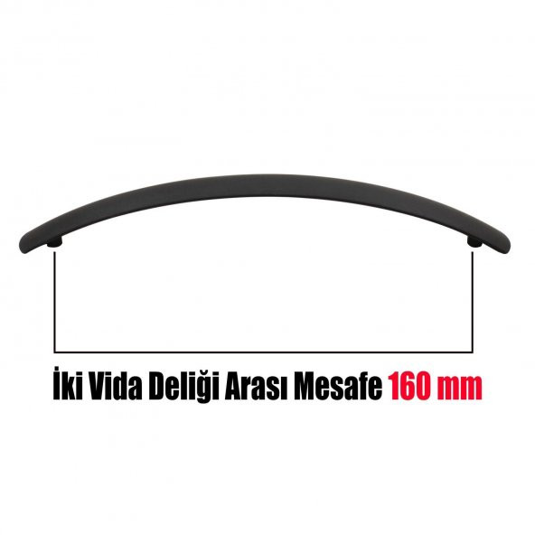 Mat Siyah Çekmece Kulp 160 mm (VİDA DAHİL) - Resim 4