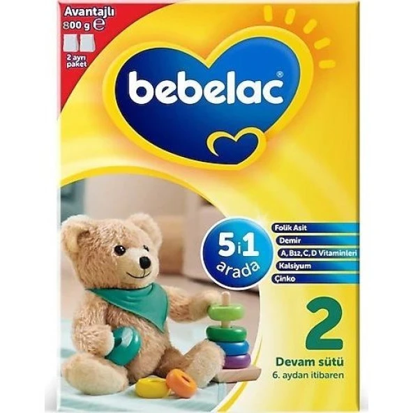Bebelac 2 Devam Sütü 6 Ay+ 800 gr ürün görseli 1