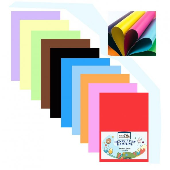 Fon Kartonu 10 Lu 50x70 Cm 1 Paket Arlantis 10 Renk Fon Kartonu 50*70 1 Paket ürün görseli 1