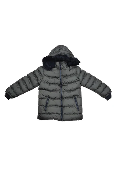 Life For Moda Erkek Çocuk Şerit Detaylı Fermuar Cepli Tüylü Kapüşonlu Şişme Mont Kaban 4001 ürün görseli 1