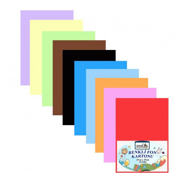 Fon Kartonu 10 Lu 25x35 Cm 1 Paket Arlantis 10 Renk Fon Kartonu 25*35 1 Paket ürün görseli 1
