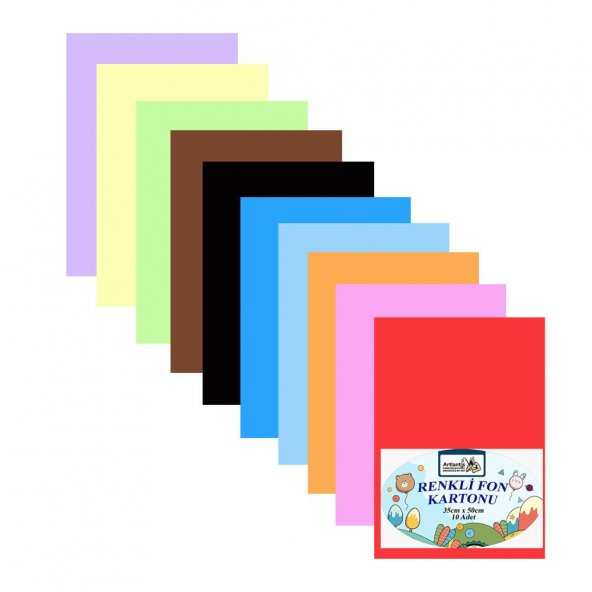 Fon Kartonu 10 Lu 35x50 Cm 1 Paket Arlantis 10 Renk Fon Kartonu 35*50 1 Paket ürün görseli 1