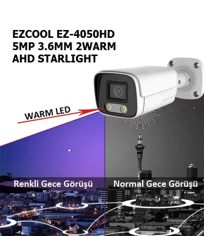 EZCOOL EZ-4050HD 5MP 3.6MM FULLCOLOR AHD BULLET KAMERA ürün görseli 1