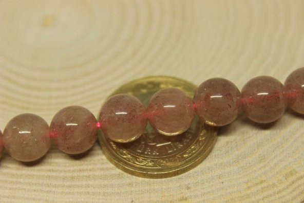 Çilek Kuvars Taşı Dizi 10mm - Resim 2