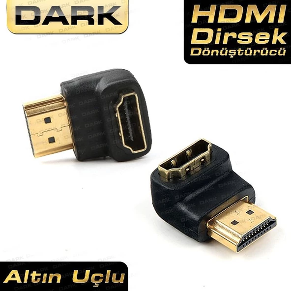 DARK HDMI 90 Dönüştürücü Dirsek - HDMI Erkek - HDMI Dişi DK-HD-AMXF90 ürün görseli 1