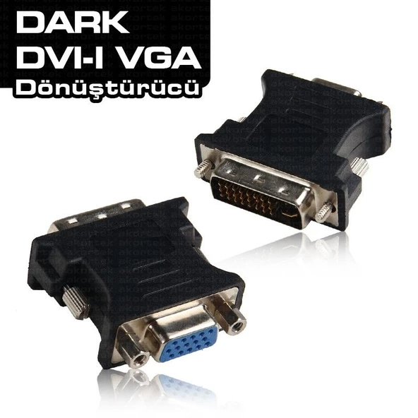 DARK DVI - VGA Donusturucu (DVI-I Erkek - VGA Disi) Adaptor DK-HD-ADVIXVGA ürün görseli 1