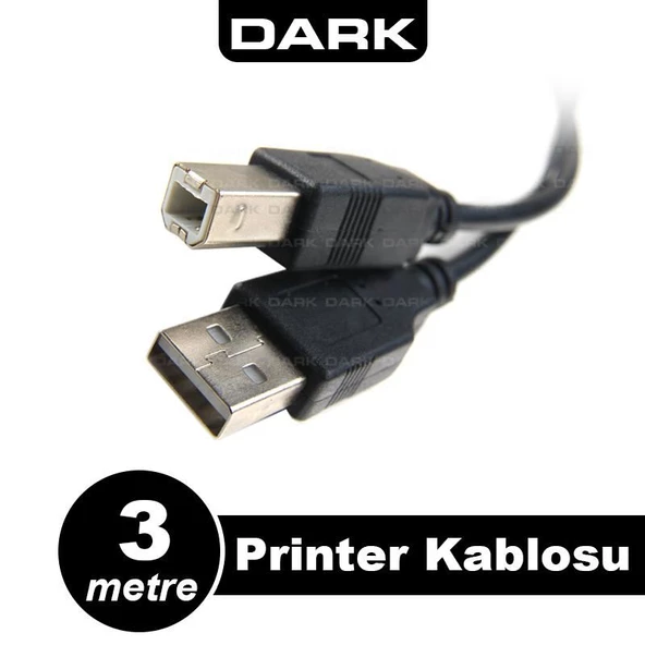 DARK 3 Metre USB 2.0 Printer Kablosu DK-CB-USB2PRNL300 ürün görseli 1