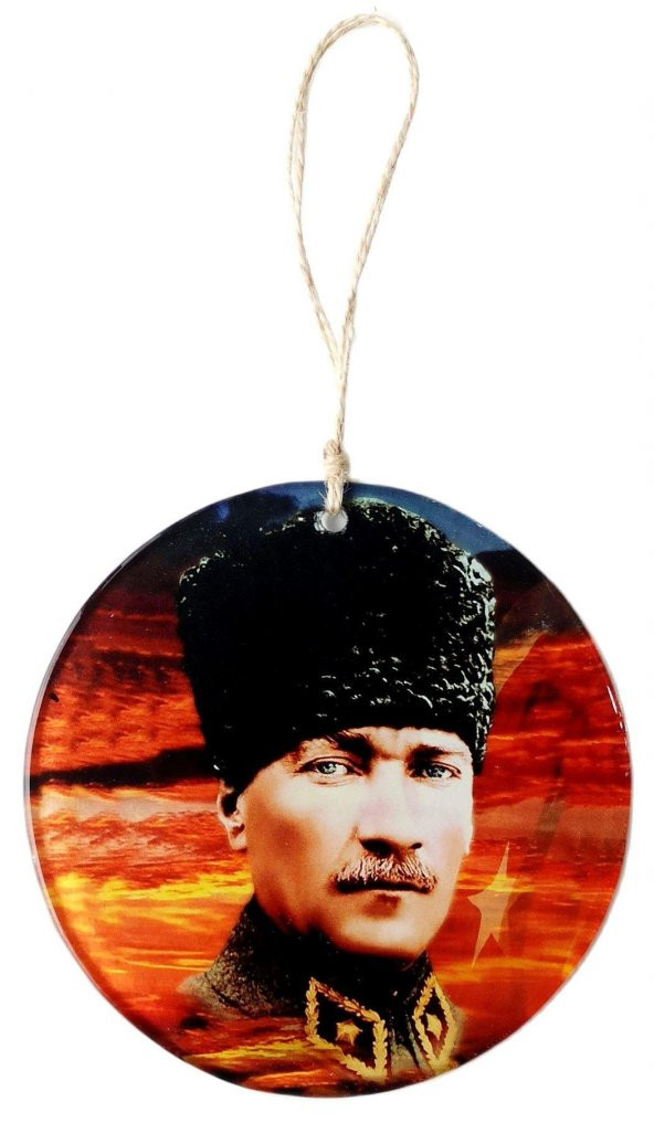 Kalpaklı Atatürk 15 Santimetre Füzyon Cam Duvar Süsü ürün görseli 1