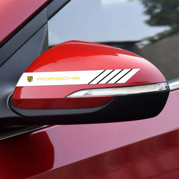 Porsche Yan Aynalar Selefon Kaplama Sticker Seti ürün görseli 1