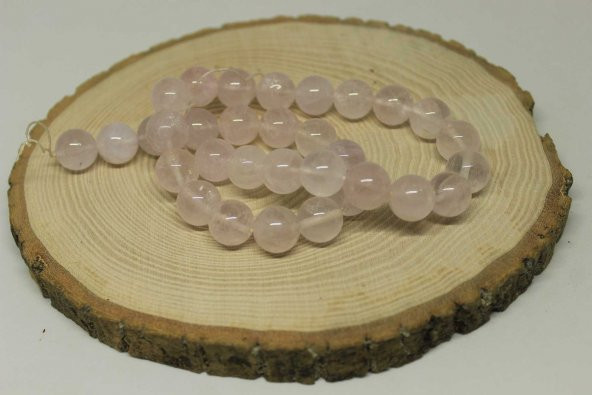 Pembe Kuvars Taşı Açık Renkli Dizi 12mm ürün görseli 1
