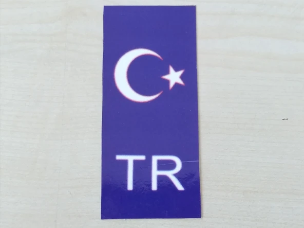 TR PLAKA STİCKER KOYU MAVİ 10,5x4,5cm AY YILDIZ TR STİCKER, TR ETİKETİ, TR ÇIKARTMASI, PLAKA ARMASI ürün görseli 1