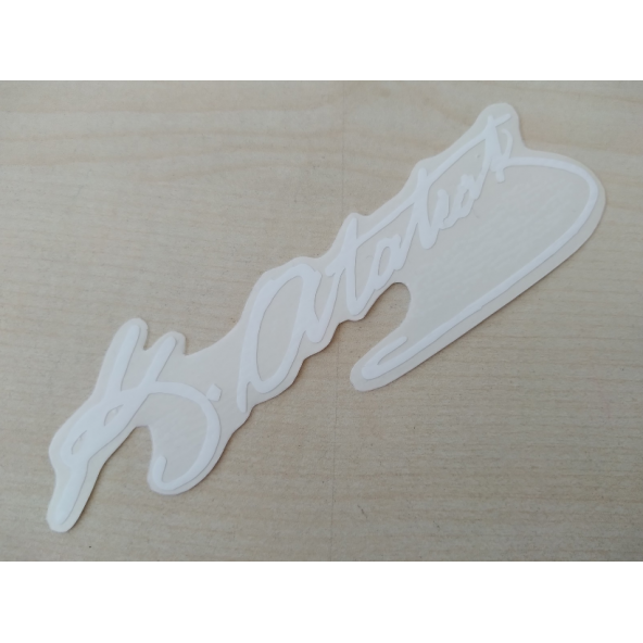 K. ATATÜRK STİCKER Beyaz 12,5x3,5cm ATATÜRK İMZASI STİCKER, ATATÜRK ETİKETİ, ATATÜRK ÇIKARTMASI ürün görseli 1