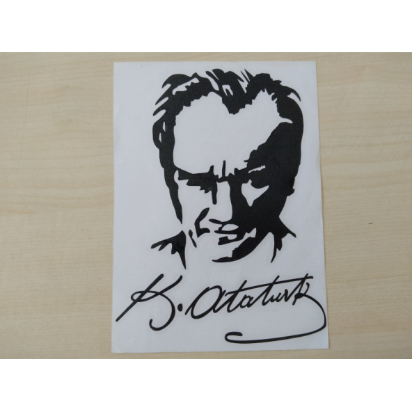 K. ATATÜRK STİCKER Siyah 17,5x12cm ATATÜRK SİLÜETİ STİCKER, ATATÜRK ETİKETİ, ATATÜRK ÇIKARTMASI ürün görseli 1