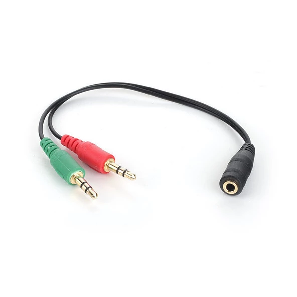 DARK 2x3.5mm STEREO ERKEK - 3.5mm STEREO DİŞİ Y KABLO DK-CB-AUC02 ürün görseli 1