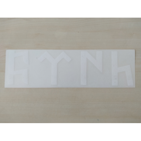 GÖKTÜRKÇE TÜRK STİCKER Beyaz 25,5x7cm TÜRK YAZISI - TÜRK ETİKETİ - TÜRK ÇIKARTMASI ürün görseli 1