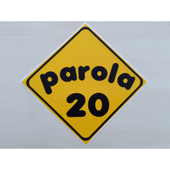 PLAKA 20 STİCKER SARI 11x11cm DENİZLİ PLAKA STİCKER, PAROLA 20 PLAKA ETİKETİ, 20 PLAKA ÇIKARTMASI ürün görseli 1