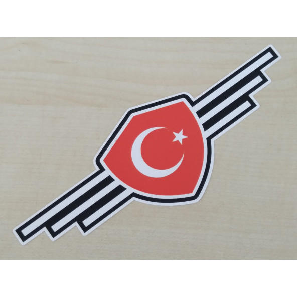 AY YILDIZ ROZET STİCKER KIRMIZI 17x6cm TÜRK BAYRAĞI STİCKER - AYYILDIZ ETİKETİ - TÜRK BAYRAĞI ÇIKARTMASI ürün görseli 1