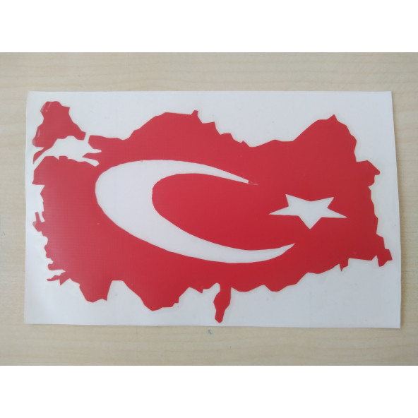 TÜRKİYE HARİTASI STİCKER 18x11cm TÜRK BAYRAĞI STİCKER - AYYILDIZ ÇIKARTMASI, AY YILDIZ ETİKETİ ürün görseli 1