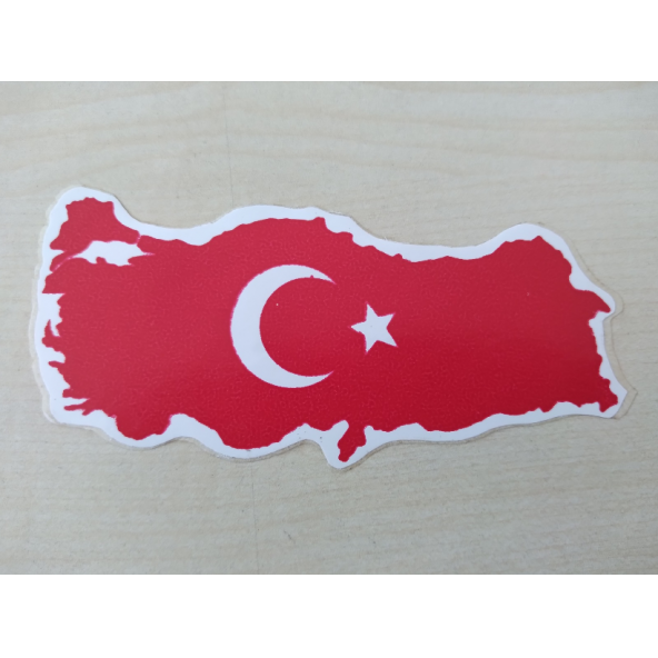 TÜRKİYE HARİTASI STİCKER 10,5x4,5cm TÜRK BAYRAĞI STİCKER - AYYILDIZ ÇIKARTMASI, AY YILDIZ ETİKETİ ürün görseli 1
