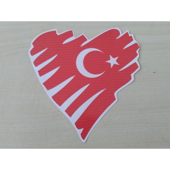 AY YILDIZ STİCKER KALP KIRMIZI 11x11cm TÜRK BAYRAĞI STİCKER - AYYILDIZ ETİKETİ - TÜRK BAYRAĞI ÇIKARTMASI ürün görseli 1