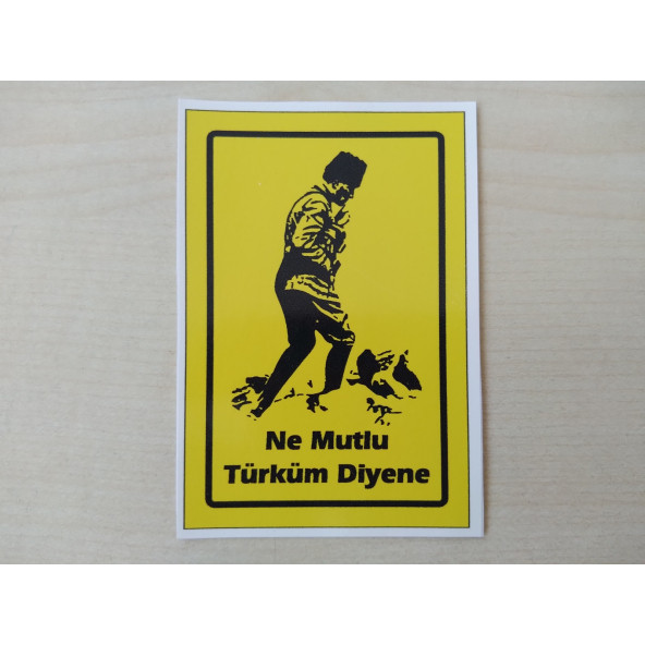 K. ATATÜRK STİCKER Sarı 9x6cm ATATÜRK SİLÜETİ STİCKER, KOCATEPE ATATÜRK ETİKETİ, ÇIKARTMASI ürün görseli 1