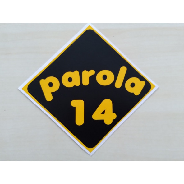 PLAKA 14 STİCKER SİYAH 11x11cm BOLU PLAKA STİCKER, PAROLA 14 PLAKA ETİKETİ, 14 PLAKA ÇIKARTMASI ürün görseli 1