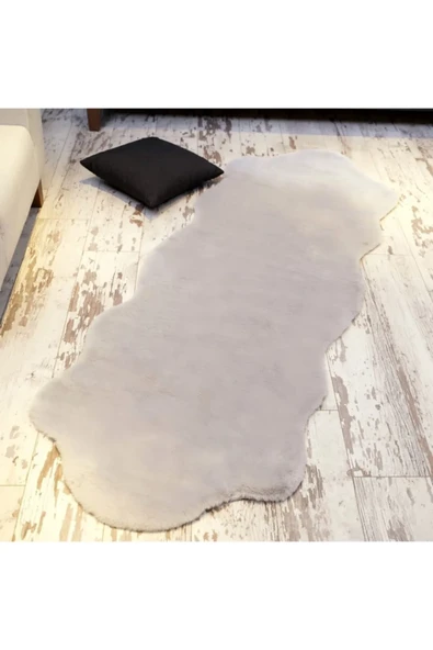 Rex Tavşanı Dekoratif Post Peluş Halı Gri 300x100  Tüy Yüksekliği 22mm ürün görseli 1