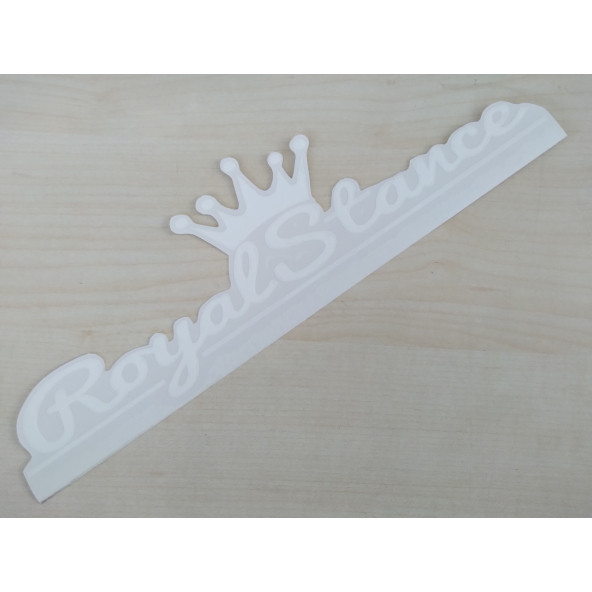 ROYAL STANCE STİCKER (BEYAZ) 25x6cm - ROYAL STANCE YAZISI, ROYAL STANCE ARMASI ETİKETİ ÇIKARTMASI ürün görseli 1