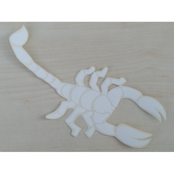 AKREP STİCKER Beyaz 19,5x8cm (SCORPION) AKREP ETİKETİ - AKREP ÇIKARTMASI ürün görseli 1