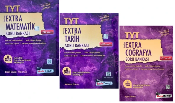 Kafadengi 2025 Tyt Matematik + Tarih + Coğrafya Extra Soru Seti 3 Kitap ürün görseli 1