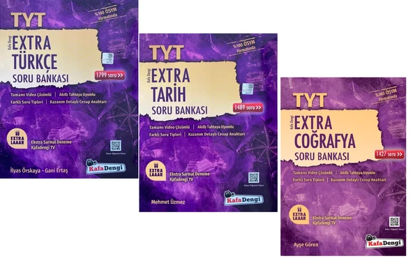 Kafadengi 2025 Tyt Türkçe + Tarih + Coğrafya Extra Soru Seti 3 Kitap ürün görseli 1