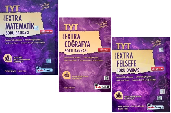Kafadengi 2025 Tyt Matematik + Coğrafya + Felsefe Extra Soru Seti 3 Kitap ürün görseli 1