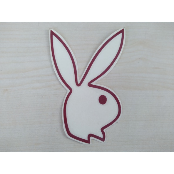 PLAYBOY sticker BORDO 12cmx7cm PLAYBOY logosu - PLAYBOY arması - PLAYBOY ETİKETİ ürün görseli 1