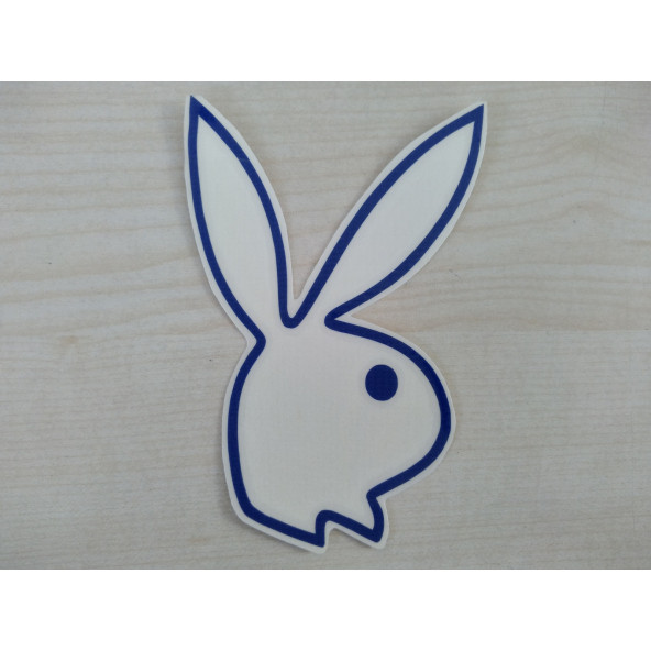 PLAYBOY sticker MAVİ 12cmx7cm PLAYBOY logosu - PLAYBOY arması - PLAYBOY ETİKETİ ürün görseli 1