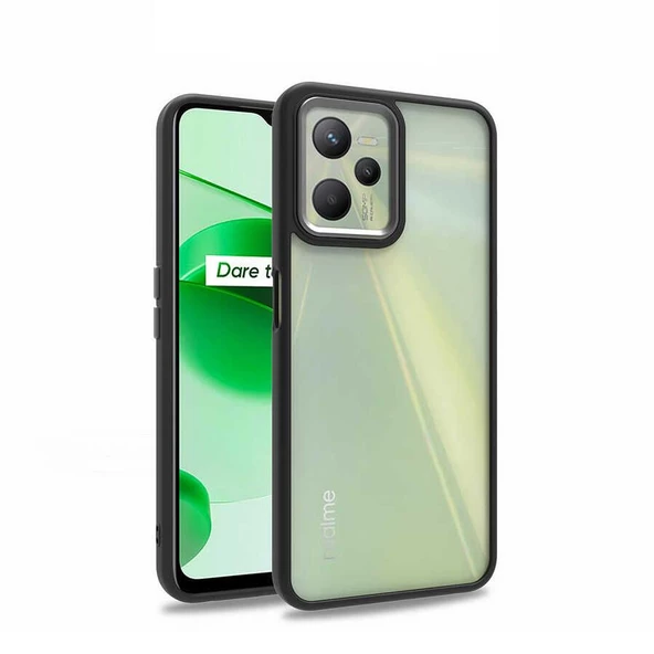 Gpack Realme C35 Kılıf Flora Sert Silikon Arkası Cam Şeffaf ürün görseli 1