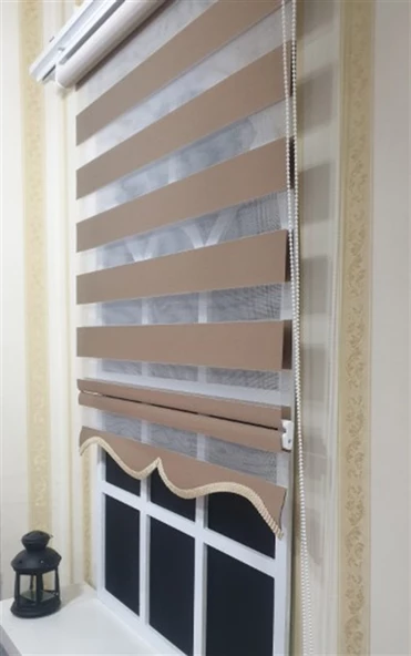 StorBurada Zebra Stor Perde Sütlü Kahverengi ST 035  Kahverengi 60 x 200 ürün görseli 1