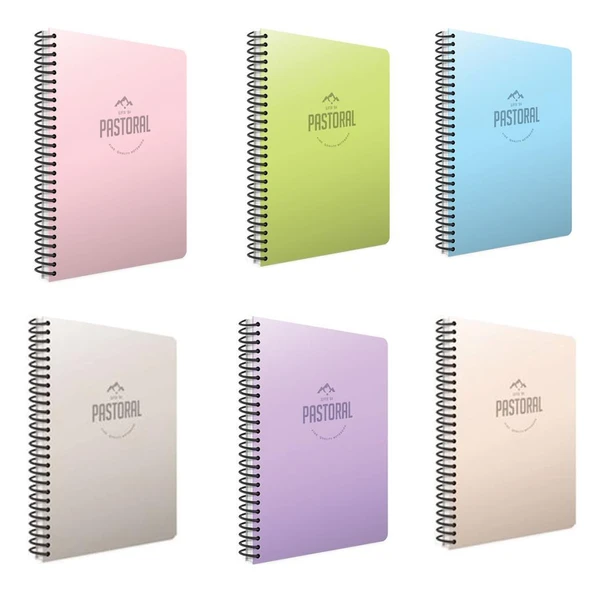 Gıpta Pastoral 60 Yp. A4 Spiralli Pp. Kapak Defter Seti Kareli 6'lı ürün görseli 1