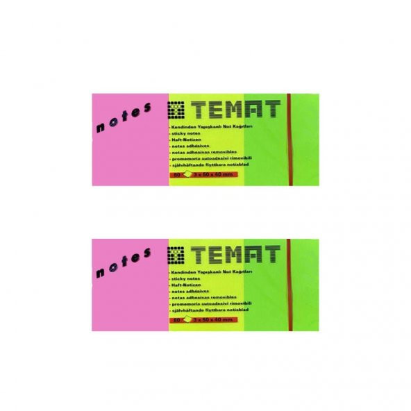 Temat 3x50x40 mm Not Kağıdı Karışık Renk 2Lİ ürün görseli 1