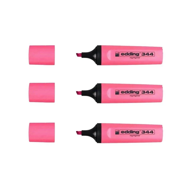 Edding 344 Pembe Fosforlu Kalem 3 Adet ürün görseli 1