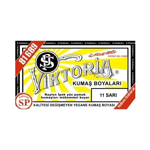 Viktoria Kumaş Boyası Sarı 2Pk+Fiske Sabitleme 1Pk ürün görseli 1