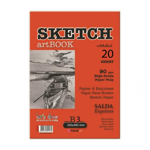 Folix Salda 34.5 x 49.5 Sketch Tutkallı Bloknot 20 Yaprak ürün görseli 1