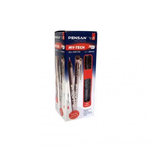 Pensan Tükenmez Kalem My-Tech 0.7 Kırmızı 25li 2240 ürün görseli 1
