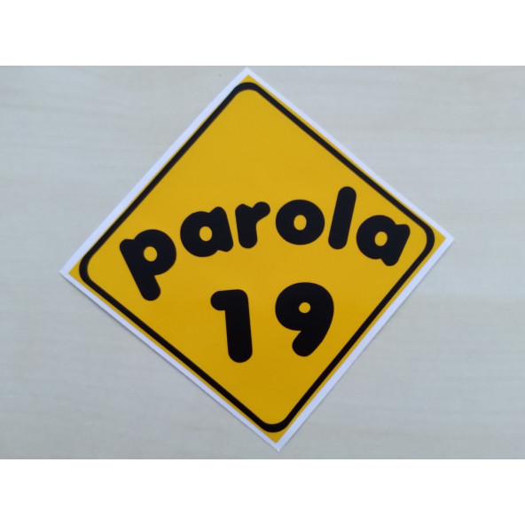 PLAKA 19 STİCKER SARI 11x11cm ÇORUM PLAKA STİCKER, PAROLA 19 PLAKA ETİKETİ, 19 PLAKA ÇIKARTMASI ürün görseli 1