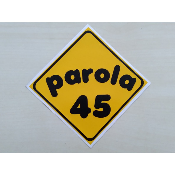 PLAKA 45 STİCKER SARI 11x11cm MANİSA PLAKA STİCKER, PAROLA 45 PLAKA ETİKETİ, 45 PLAKA ÇIKARTMASI ürün görseli 1
