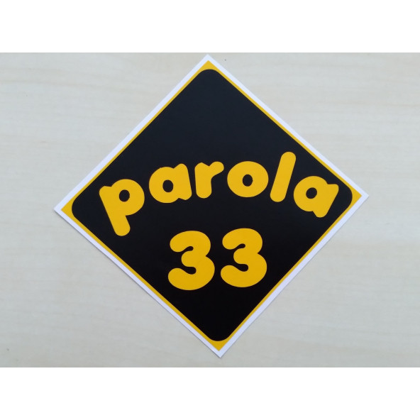 PLAKA 33 STİCKER SİYAH 11x11cm MERSİN PLAKA STİCKER, PAROLA 33 PLAKA ETİKETİ, 33 PLAKA ÇIKARTMASI ürün görseli 1