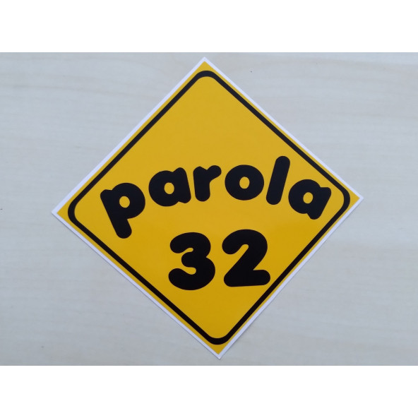 PLAKA 32 STİCKER SARI 11x11cm ISPARTA PLAKA STİCKER, PAROLA 32 PLAKA ETİKETİ, 32 PLAKA ÇIKARTMASI ürün görseli 1