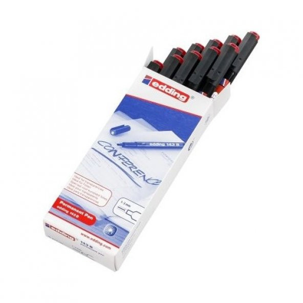 Edding 143B Asetat Kalemi 10lu Paket Kırmızı ürün görseli 1